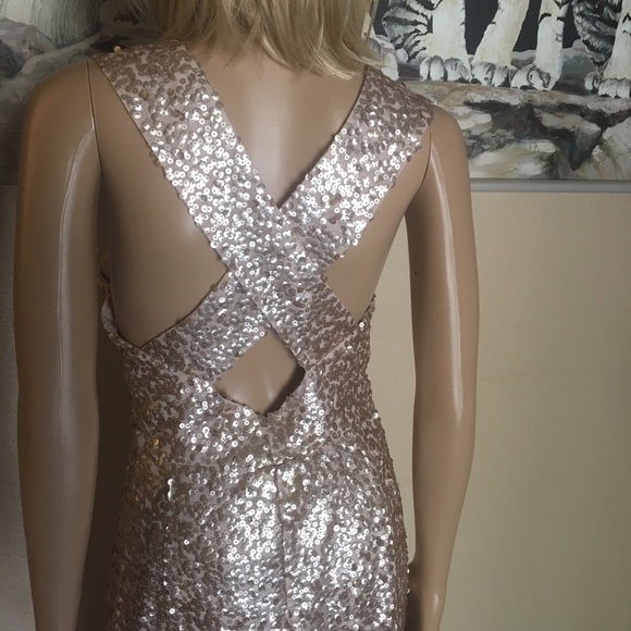 Dressy collection sequin Rose gold dress size 14 - Picture 4 of 16